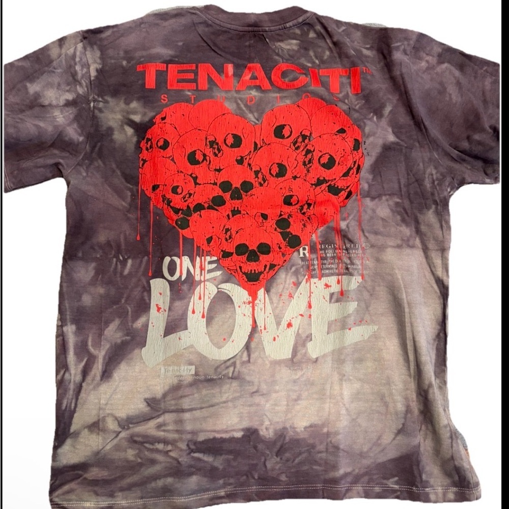 Tenaciti “One Love” T-shirt S ($120 MSRP) All Over Tie Dye HTF Shirt